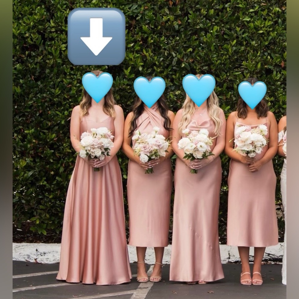 Faith Maxi Dress in Rose Gold Luxe Satin Size Extra Small (XS) Show Me Your Mumu